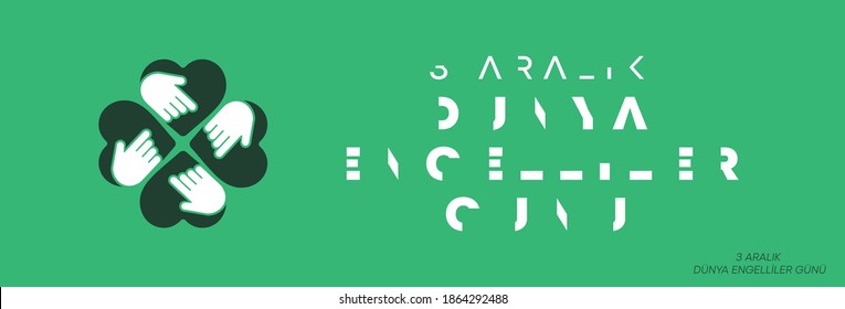 International Day of Persons with Disabilities, conjunction with dyslexia is spelled. Dyslexia concept. Alphabet letters on green background. Banner. Translation: "3 December World Disability Day".