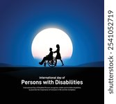 international day of persons with disabilities creative banner, poster, social media post, postcard, background, template, backdrop, flyer design etc. 