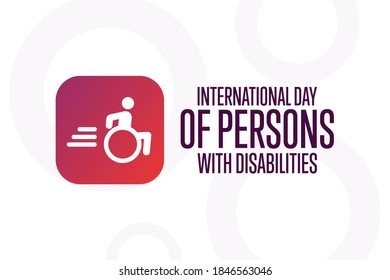 International Day of Persons with Disabilities. December 3. Holiday concept. Template for background, banner, card, poster with text inscription. Vector EPS10 illustration
