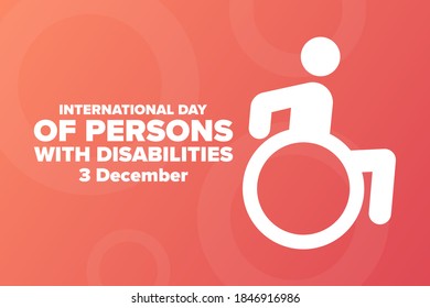 International Day of Persons with Disabilities. December 3. Holiday concept. Template for background, banner, card, poster with text inscription. Vector EPS10 illustration