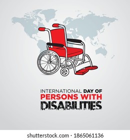 International Day of Persons with Disabilities. December 3. suitable for wheelchair, poster and banner. Vector illustration