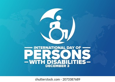 International Day of Persons with Disabilities. December 3. Holiday concept. Template for background, banner, card, poster with text inscription. Vector EPS10 illustration