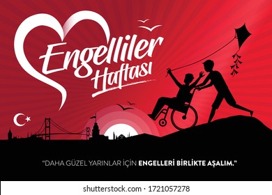 International Day of Persons with Disabilities Greeting Card. 
Turkish Translate: Engelliler haftası, Engel Yok, Tebrik Karti.