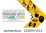 International Day of Persons with Disabilities (IDPD) is celebrated every year on 3 December. to raise awareness of the situation of disabled persons in all aspects of life. Vector illustration