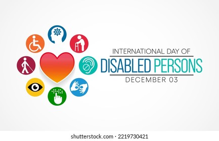 El Día Internacional de las Personas con Discapacidad se celebra todos los años el 3 de diciembre. sensibilizar sobre la situación de las personas con discapacidad en todos los aspectos de la vida. Ilustración del vector