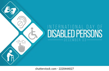 International Day of Persons with Disabilities (IDPD) is celebrated every year on 3 December. to raise awareness of the situation of disabled persons in all aspects of life. Vector illustration