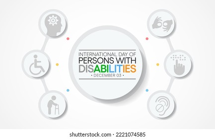 International Day of Persons with Disabilities (IDPD) is celebrated every year on 3 December. to raise awareness of the situation of disabled persons in all aspects of life. Vector illustration