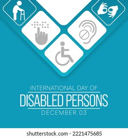 International Day of Persons with Disabilities (IDPD) is celebrated every year on 3 December. to raise awareness of the situation of disabled persons in all aspects of life. Vector illustration