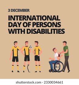 International Day of Persons with Disabilities (IDPD) is celebrated every year on 3 December. to raise awareness of the situation of disabled persons in all aspects of life. Vector illustration