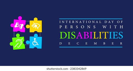 International Day of Persons with Disabilities (IDPD) is celebrated every year on 3 December. to raise awareness of the situation of disabled persons in all aspects of life. Vector illustration