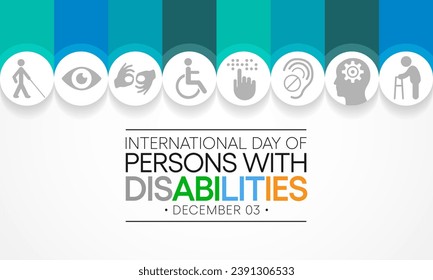 International Day of Persons with Disabilities (IDPD) is celebrated every year on 3 December. to raise awareness of the situation of disabled persons in all aspects of life. Vector illustration