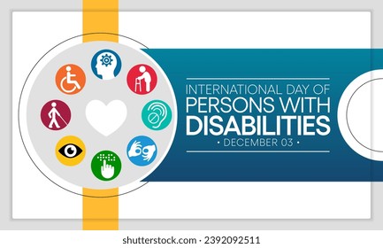 International Day of Persons with Disabilities (IDPD) is celebrated every year on 3 December. to raise awareness of the situation of disabled persons in all aspects of life. Vector illustration