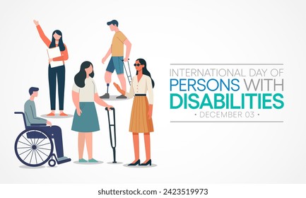 International Day of Persons with Disabilities (IDPD) is celebrated every year on 3 December. to raise awareness of the situation of disabled persons in all aspects of life. Vector illustration.