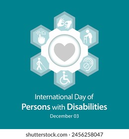 International Day of Persons with Disabilities (IDPD) is celebrated every year on 3 December. to raise awareness of the situation of disabled persons in all aspects of life. Vector illustration