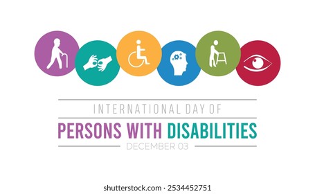 International Day of Persons with Disabilities is observed every year on December. People Awareness concept. background, placard, banner template Vector illustration design.