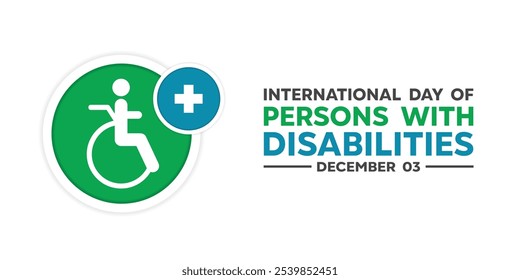 International Day of Persons with Disabilities. People and plus icon. Great for cards, banners, posters, social media and more. White background.