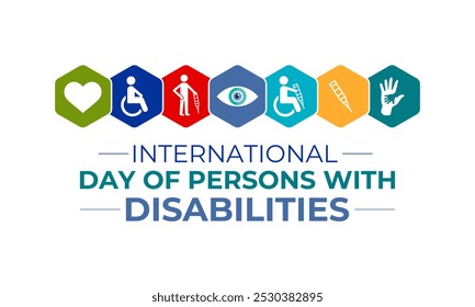 ilustração do vetor Dia Internacional das Pessoas com Deficiência. Modelo de design de plano de fundo.