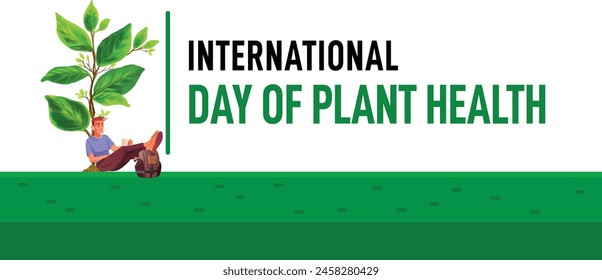 International Day of Plant Health
Banner, Poster, Backdrop vector design man setting the route of Tree 