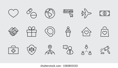 International Day Poor Vector Line Icons Stock Vector (Royalty Free ...