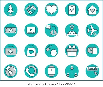 International Day for the Poor Vector Line Icons Set. Contains such Icons as Heart, planet Earth, Handshake, money, Donate, Medicines, Plane and more. Editable Stroke. 32x32 Pixel Perfect