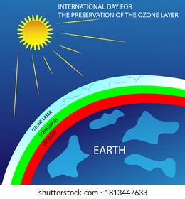 International Day for the Preservation of the Ozone Layer. Vector Illustration