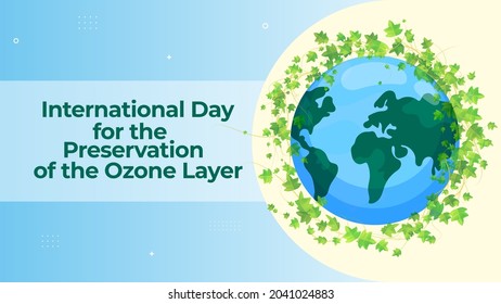 International Day for the Preservation of the Ozone Layer on September 16 business brochure flyer banner design horizontal template vector, modern publication poster and flag-banner.