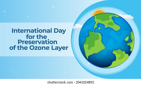 International Day for the Preservation of the Ozone Layer on September 16 business brochure flyer banner design horizontal template vector, modern publication poster and flag-banner.