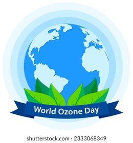 Día Internacional para la preservación de la capa de ozono, 16 de septiembre. Diseño conceptual del Día Mundial del Ozono. Cartel, afiche, tarjeta y plantilla de fondo. Ilustración del vector