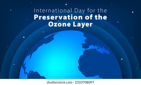 Día Internacional para la preservación de la capa de ozono, 16 de septiembre. Diseño conceptual del Día Mundial del Ozono. Cartel, afiche, tarjeta y plantilla de fondo. Ilustración del vector