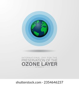 International Day For The Preservation Of The Ozone Layer September 16 Background Vector Illustration