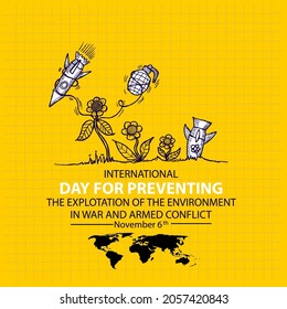 INTERNATIONAL DAY FOR PREVENTING THE EXPLOITATION OF THE ENVIRONMENT IN WAR AND ARMED CONFLICT, poster and banner