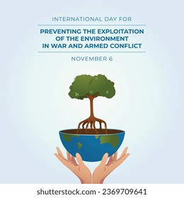 International Day for Preventing the Exploitation of the Environment in War and Armed Conflict design template good for celebration usage. flat design. vector eps 10.