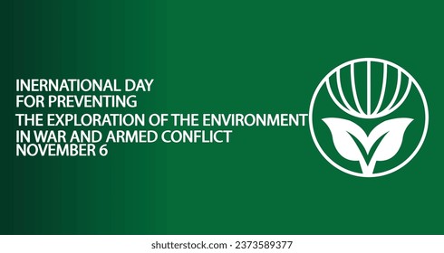 International day for preventing the exploitation of the environment in war and armed conflict vector art