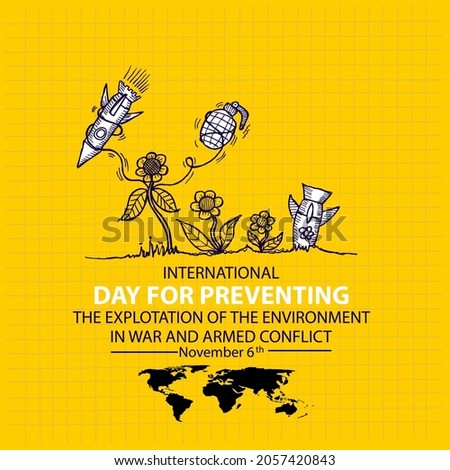 INTERNATIONAL DAY FOR PREVENTING THE EXPLOITATION OF THE ENVIRONMENT IN WAR AND ARMED CONFLICT, poster and banner