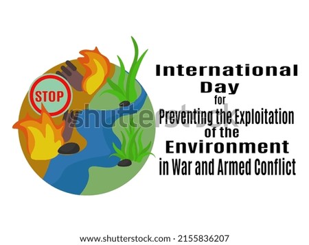 International Day for Preventing the Exploitation of the Environment in War and Armed Conflict vector illustration