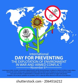 international day for preventing the explotation of environment
in war and armed conflict, poster and banner