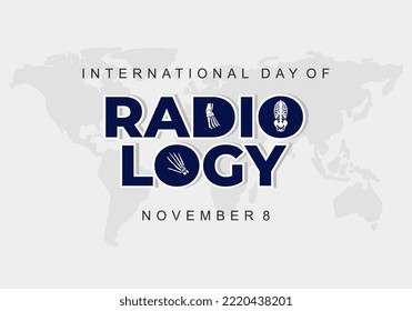 Día internacional de la radiología de fondo celebrado el 8 de noviembre.