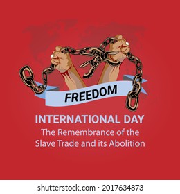 International day of the remembrance of the slave and its abolition vector illustration