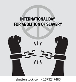 International day for the remembrance of the slave trade and abolition of slavery. Design of prisoner with handcuffs.