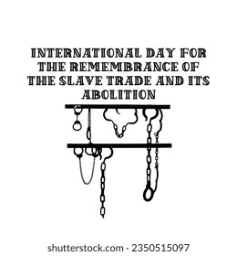 International Day for the Remembrance of the Slave Trade and its Abolition clipart illustration 
with Chains and handcuffs silhouette, slavery, slave trade, abolition clipart
