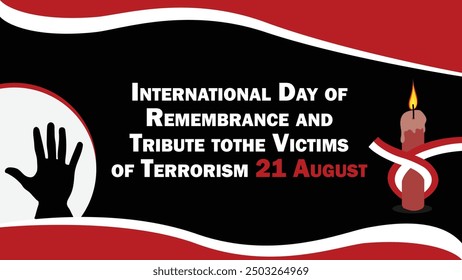 International Day of Remembrance and Tribute to the Victims of Terrorism vector banner design with geometric shapes and vibrant colors on a horizontal background.