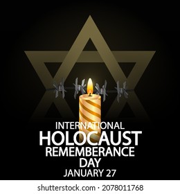 International Day Of Remembrance For The Victims Of The Holocaust Star Of Da, Vector Art Illustration.