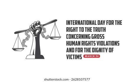 international day for the right to the truth concerning gross human rights violations vector design concept