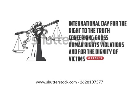 international day for the right to the truth concerning gross human rights violations vector design concept