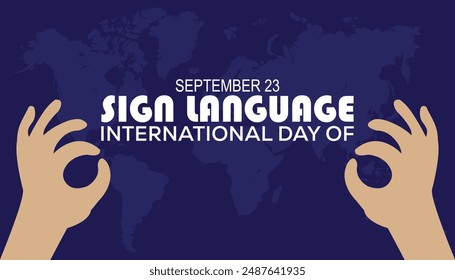 international day of sign language is observed every year on September. banner design template Vector illustration background design.