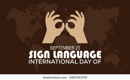 international day of sign language is observed every year on September. banner design template Vector illustration background design.