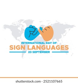 International Day of Sign Languages, 23 September Sign Language day, banner ad, poster, editable template, social media post design, vector or stock illustration, eps file.