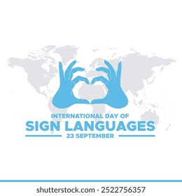 Internationaler Tag der Gebärdensprachen, 23. September Gebärdensprache Tag, Bannerwerbung, Poster, bearbeitbare Vorlage, Social Media Post Design, Vektorgrafik oder Stockgrafik, eps Datei.