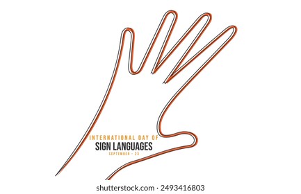 International Day of Sign Languages. background, banner, card, poster, template. Vector illustration.