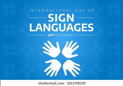 International Day of Sign Languages Blue Background